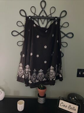 Magic Black Skirt with White Ornate Border